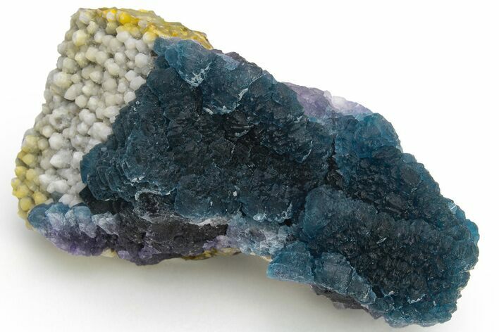 Blue, Cubic/Octahedral Fluorite Encrusted Quartz - Inner Mongolia #224766